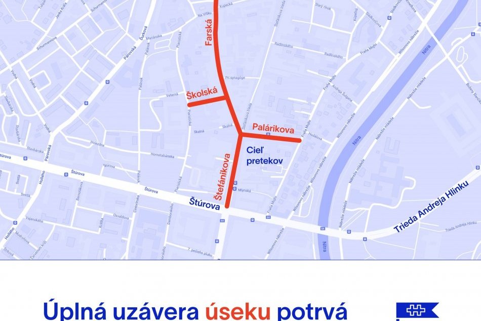 Trasa pretekov Okolo Slovenska v Nitre + dopravné obmedzenia