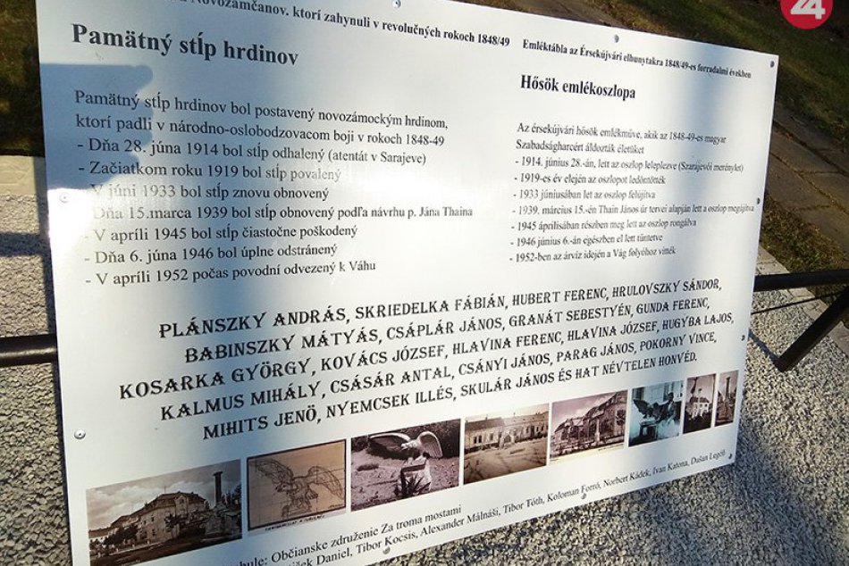 Odhalenie pamätníka a pamätnej tabule v Nových Zámkoch