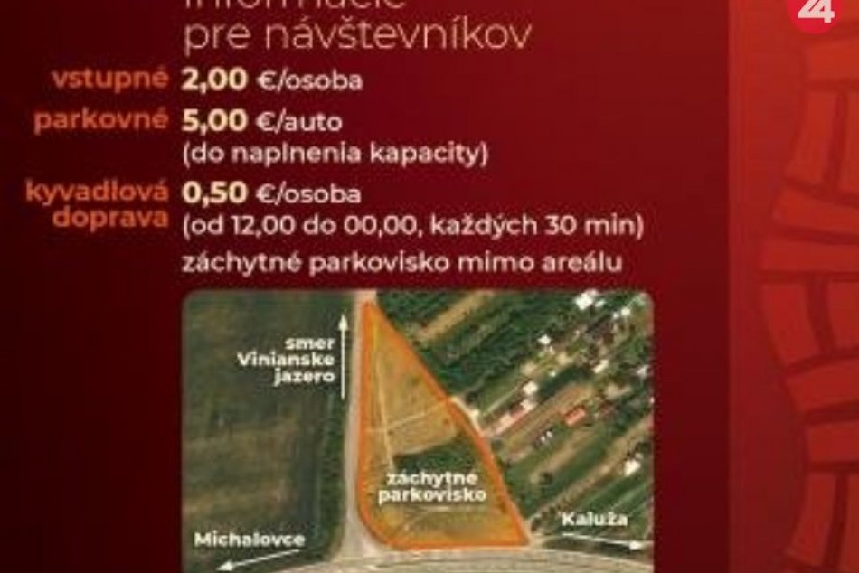 Odporúčanie návštevníkom Jánskych ohňov nad Šíravou: Záchytné parkovisko zdarma