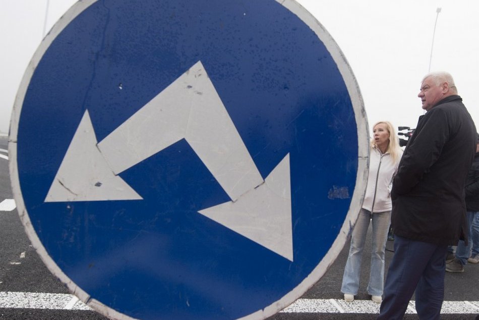 Novovybudovaná križovatka Dunajská Lužná smer Šamorín