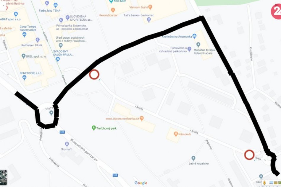 Presmerovaná doprava po Ul. Lánska: Zastávka Kúpalisko nebude obsluhovaná