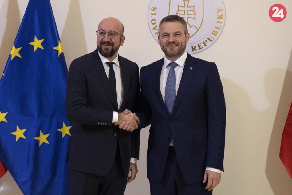 Peter Pellegrini a Charles Michel na stretnutí v Bratislave