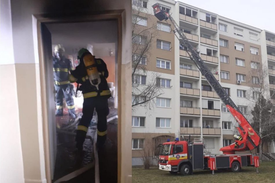 Požiar bytu v Komárne