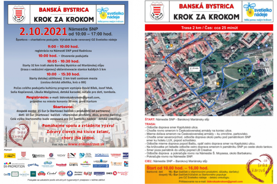Krok za krokom: Charitatívne podujatie v Banskej Bystrici