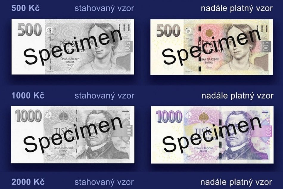 Several Czech banknotes are withdrawn from circulation