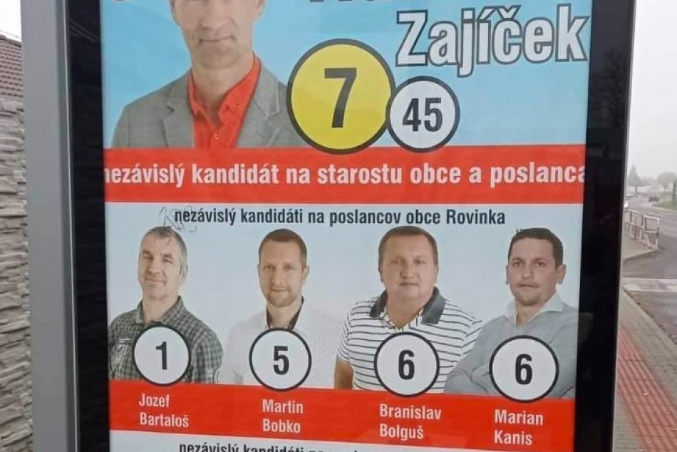 Cartel electoral en Rovinka